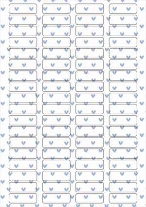 Square Template 4×18-blue hearts